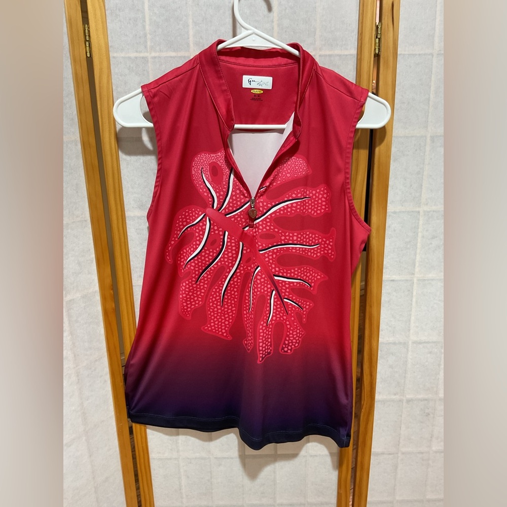 EP Pro Red and Blue Sleeveless Blouse